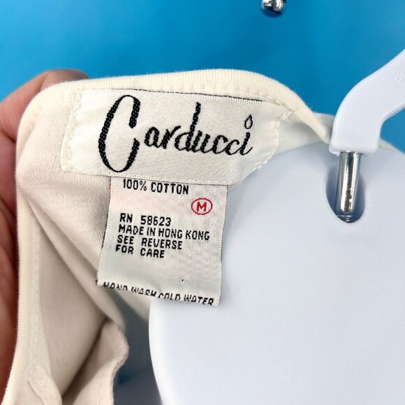 VINTAGE CARDUCCI EMBROIDERED BEADED SEQUIN FLORAL T-SHIRT TOP - M - Picture 11 of 11